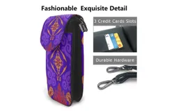 Aladdin&apos;S Magic Lamp Pu Leather Crossbody Phone Bag Card Slots Flip Phone Purse With Adjustable Strap 7&period;6x4&period;9inch