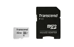 Transcend 32GB MicroSD 300s 100MB&sol;s Class 10 Micro SDHC Memory Card with SD Adapter