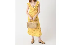 Kitri Rosemary Midi Dress In Buttercup Rosebud Print