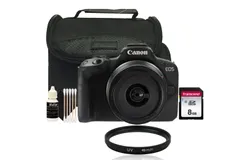 Canon EOS R50 Mirrorless Camera with 18-45mm Lens &lpar;Black&rpar; &plus; Bower Digital SLR High-Definition 49mm UV Filter &plus; Transcend TS8GSDC300S 8GB SDHC Memory Card &plus; BePro BC-2 Case &plus; Vivitar 3 pc Cleaning Kit For Camera&comma; Lens&comma; Iphone or Glasses