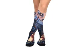 Mud Bike Pattern CoolMax Socks&comma; Men & Women Eco-Friendly Colorful Crew Socks