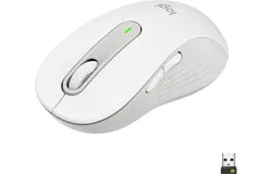 Logitech Signature M650 L Full Size Wireless Mouse - for Large Sized Hands&comma; Bluetooth&comma; for PC&sol;Mac&sol;Multi-Device&sol;Chromebook - White
