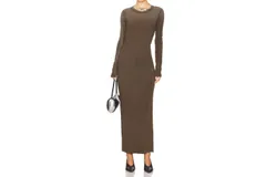 Cotton Citizen Verona Crewneck Maxi Dress In Fossil Cast