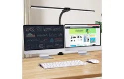 Double Head LED Desk Lamp&comma; Architect Desk Lamps for Home Office&comma; 24W Brightest Workbench Office Lighting-5 Color Modes and 5 Dimmable Eye Protection Modern Desk Lamp for Monitor Reading