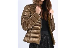 Molly Bracken Hooded Puffer Coat In Bronze