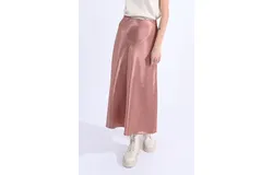 Molly Bracken Long Satiny Skirt In Old Pink