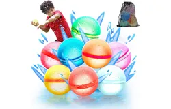 【6pcs】Magnetic reusable water balloon can be inflated quickly&comma; suitable for children&apos;s outdoor activities&comma; latex-free children&apos;s pool beach bath toy&comma; self-sealing water bomb can be inflated quickly&comma; suitable for summer games
