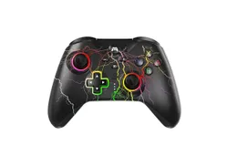 Wireless Game Controller for Switch&sol;Switch OLED&sol;Switch LIte&comma; PC&comma; with Lightning Crackle RBG Lighting Gamepad with One-Touch Wakeup&comma; Vibrate and Programmable Rear Keys