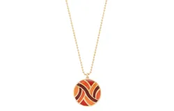 Jessica Elliot Women&apos;s Large Round Enameled "swirl" Pendant Necklace In Vermeil&sol;red