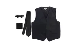 Gioberti Men&apos;s Formal 4pc Paisley Vest Necktie Bowtie and Pocket Square