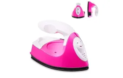 Mini Craft Iron Machine&comma;Black Small Electric Heat Press Iron Portable Handy Travel for Heating Transfer Vinyl Projects&comma;Clothes Shoes Bags Hats-pink