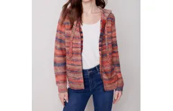 Charlie B Space Dye Zip-Up Hoodie Sweater In Multicolor