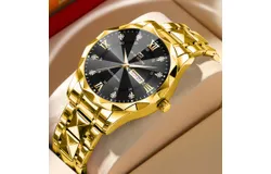 VAVAVOOM brand watch men's waterproof fashion diamond design business watch-double calendar 2733-H-J gold
