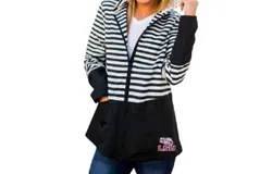 Gameday Couture Lsu On The Move Striped Jacket In Black & White