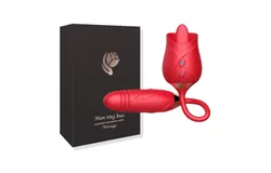 MOOLIGIRL Rose Sex Toys Dildo Vibrator - 3in1 Adult Toys Sex Stimulator  Adult Anal Sex Toy Clitoral Nipple Licker for Woman Man Couples，The third generation of flowers in the courtyard&comma;RED