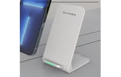 Vertical wireless charger Foldable mobile phone desktop stand for iPhone Samsung Huawei 15W fast charge