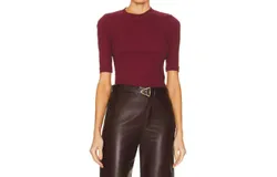 Rosetta Getty Cropped Sleeve Tee In Garnet