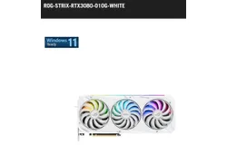 ROG Strix GeForce RTX™ 3080 White Limited Edition graphics card features a pure and elegant white appearance and powerful cooling performance
