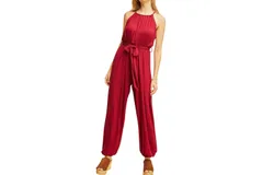 Entro Day To Night Jumpsuit In Cranberry