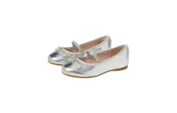 Nina Girl&apos;s Kendalla Flats In Silver Crackle