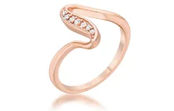 Sheryl 0&period;07ct CZ 14k Simple Wave Ring