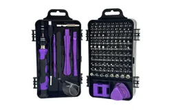 Electronics Precision Screwdriver Set&colon; Computer Repair Tool Kit with 101 Bits -Purple