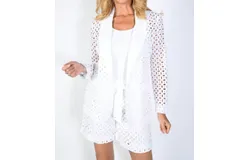 Frank Lyman Woven Blazer In White