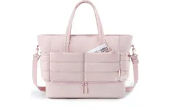 BAGSMART Travel Duffel Bag&comma; Gym Bag for Women with Shoe Compartment&comma; Large Weekender Bags for Women&comma; Workout Overnight Carry on Duffle Bag for Travel&comma; Pink
