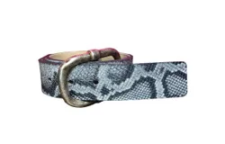 Streets Ahead Women Python Leather Belt In Grey