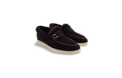 Lola Cruz Women&apos;s Fur Loafer In Black Suede