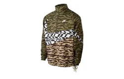 Nike Men&apos;s Swoosh Woven Half-Zip Jacket In Cargo Camo&sol;khaki