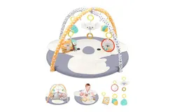 InLighten 5-Speed Baby Swing Swivel Infant Seat&comma; 5 Point Safety Harness&comma; Nature Sounds&comma; Lights Nally Owl