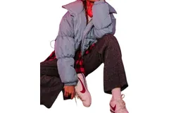 Hyfve Chill With Me Long Sleeve Puffer Jacket In Dolphin Blue