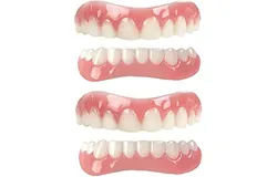2 Pairs Dentures Cosmetic Veneer Natural Tone Instant Veneers Dental Silicone Tooth Whitening Tempor
