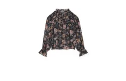 Louise Misha Naomie Blouse In Charcoal Tpical Loon