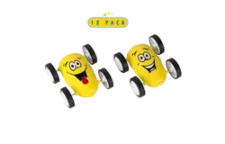 Toyrifik 12 Pack Emoji Party Favors Friction Stunt Cars - Car Novelties Emoji Toys For Kids