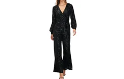 Skies Are Blue Sequins Jumpsuit In Black