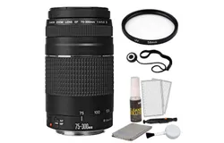 Canon EF 75-300mm f&sol;4&period;0-5&period;6 III Lens &plus; 58mm UV Filter &plus;  Cap Holder &plus; 5pc Cleaning Kit