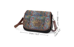 Ween Boognish And Flowers Vintage Crossbody Bag for Women Medium Leather Hobo Bags Shoulder Bag Classic City Leather Satchels