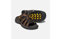 Keen Men&apos;s Targhee Iii Leather Slide Sandal In Bison&sol;mulch