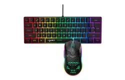 61keys60&percnt; Wired Illuminated Keyboard Set RGB Gaming Mouse Office Gaming Keyboard