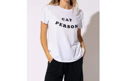 Suburban Riot Cat Person Tee In White