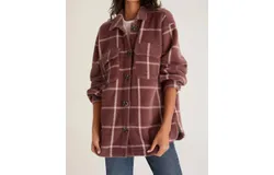 Z Supply Plaid Tucker Jacket In Espresso