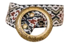 Ginger Blue City Limits Aztec Woven Belt In Burgundy