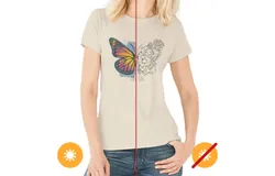 Women Crew Tee - Butterfly Floral - Beige by DelSol for Women - 1 Pc T-Shirt &lpar;Small&rpar;