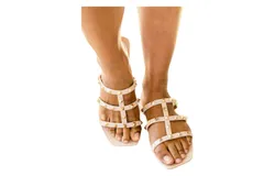 123 Amore Walk The Talk Studded Sandals In Cream