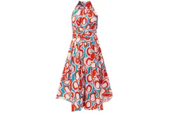 Diane Von Furstenberg Dvf Women Nicola Midi Dress Abstract Dot Lg Turquoise
