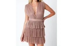 Olivaceous Alexia Pleated Dress In Blush Rose