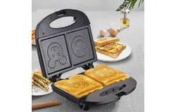 Toaster&comma; smiley face cartoon pattern toaster&comma; multifunctional toaster oven&comma; baking cute toaster oven&comma; can grill sandwiches&comma; sausages&comma; burgers&comma; steaks&comma; panini all kinds of breakfast&comma; easy to clean