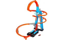 Hot Wheels Sky Crash Tower Track Set&comma; 2&period;5 ft High w&sol; Motorized Booster & 1 Hot Wheels Vehicle